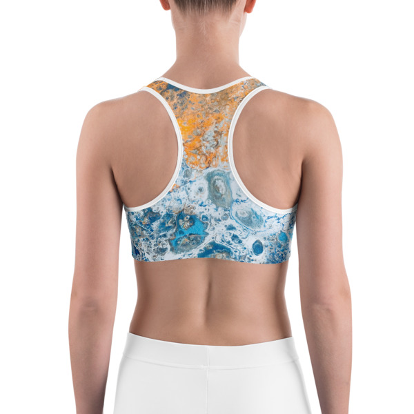 Download Blue and Gold Galaxy Printed Sports bra, Workout Bra ...