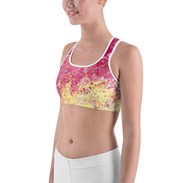 Download Pink Sunrise Galaxy Printed Sports Bra, Workout Bra ...