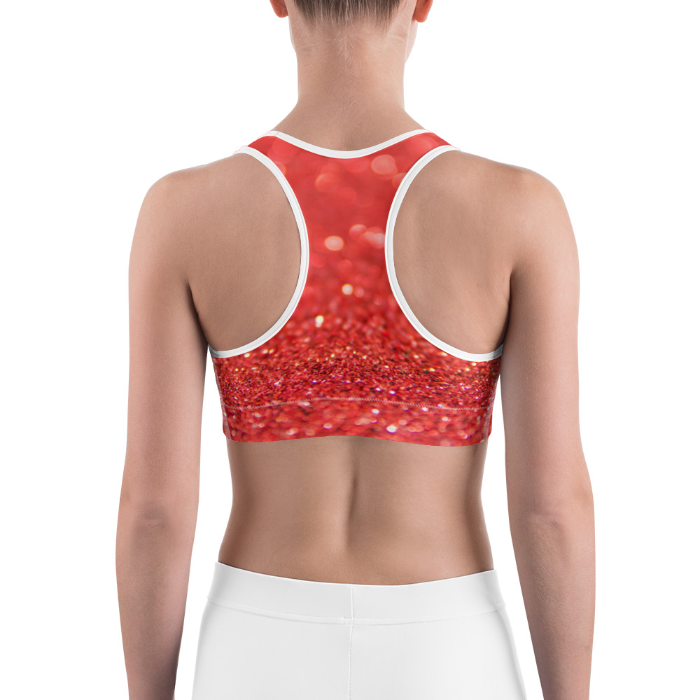 Download Red Sparkle Sports bra, Workout Bra - Essentially Savvy