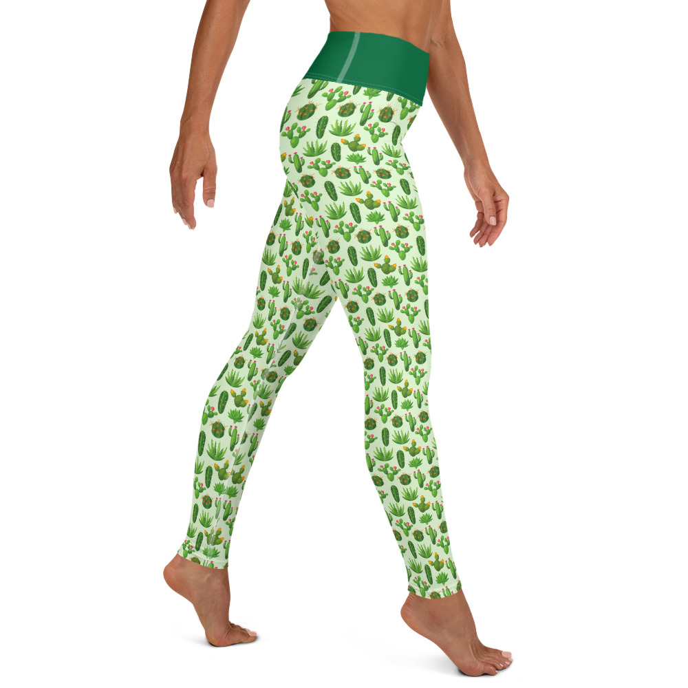Cactus Leggings, Green Cactus Yoga Pants – Essentially Savvy